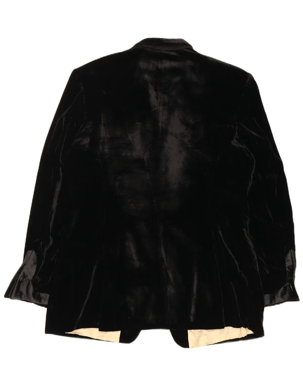 Paul Smith Mens 2 Button Velour Blazer Jacket UK 44 2XL Black Viscose