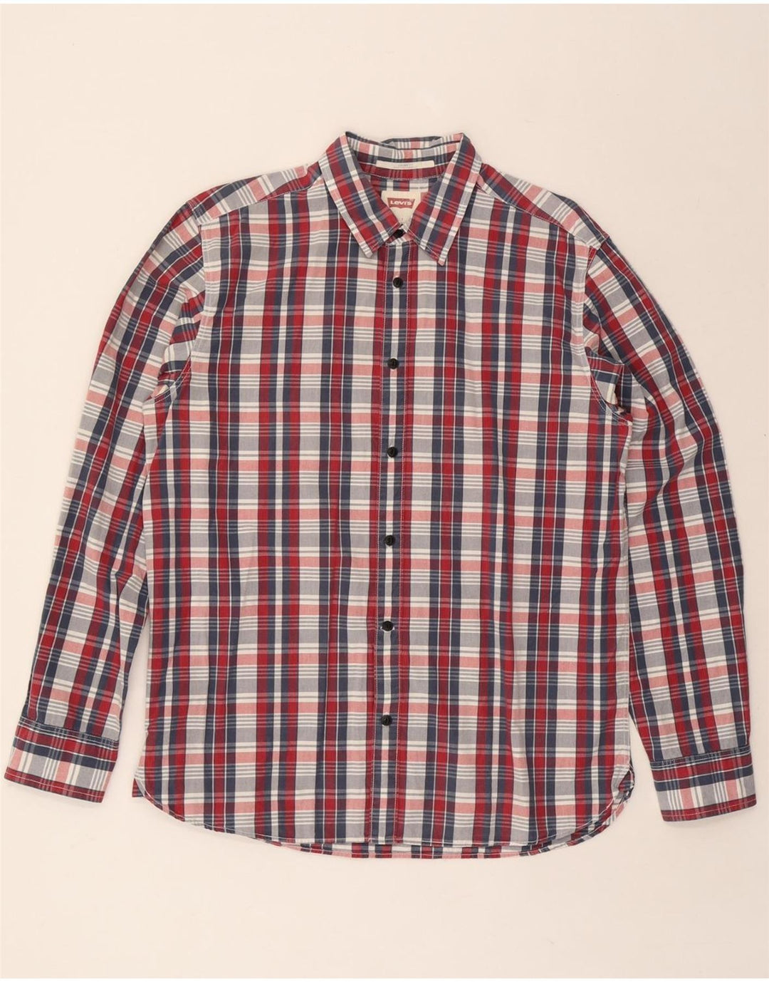 LEVI'S Mens Shirt Large Red Check Cotton Vintage Levi's and Second-Hand Levi's from Messina Hembry 