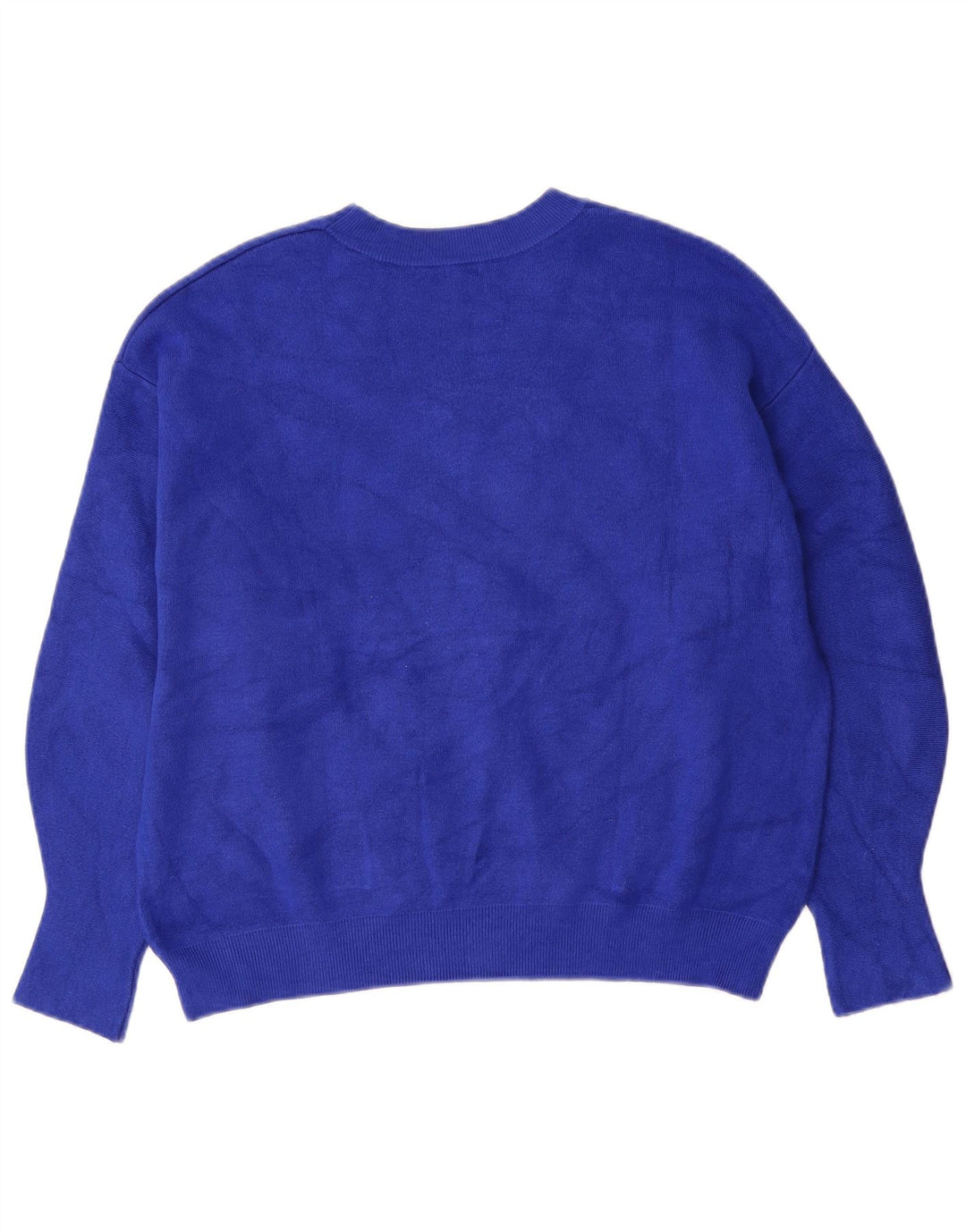 Guess Womens Graphic Crew Neck Jumper Sweater UK 14 Medium Blue