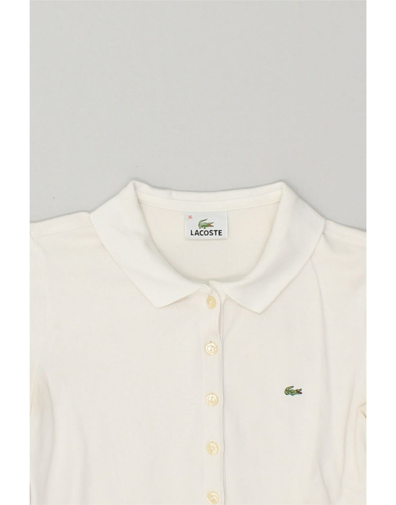 LACOSTE Womens Polo Shirt Size 36 Small White Cotton | Vintage Lacoste | Thrift | Second-Hand Lacoste | Used Clothing | Messina Hembry 