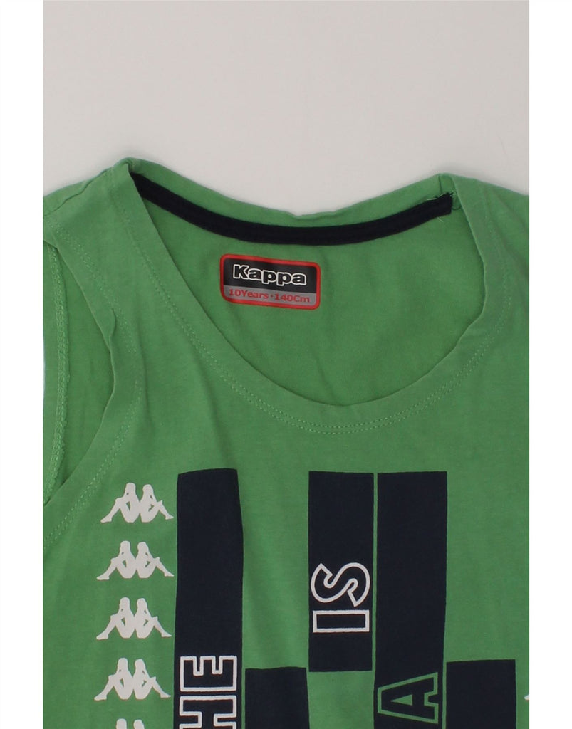 KAPPA Boys Graphic Vest Top 9-10 Years Green Cotton | Vintage Kappa | Thrift | Second-Hand Kappa | Used Clothing | Messina Hembry 