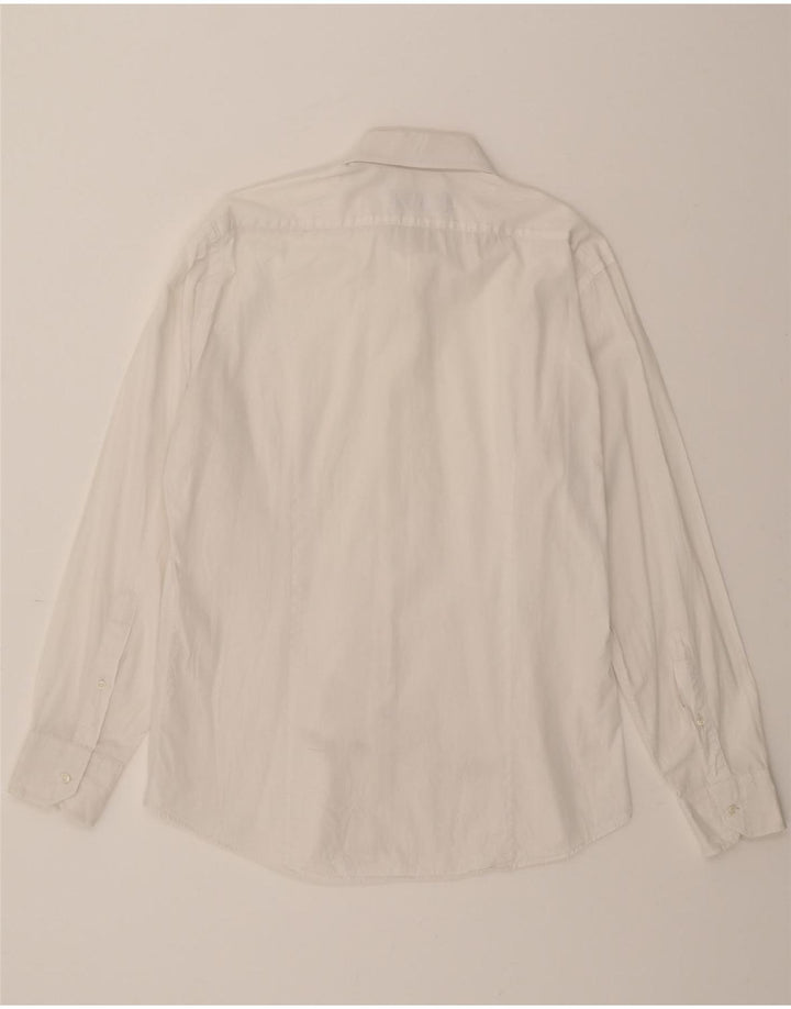 TRUSSARDI Mens Shirt Size 16 41 Large White Cotton Vintage Trussardi and Second-Hand Trussardi from Messina Hembry 