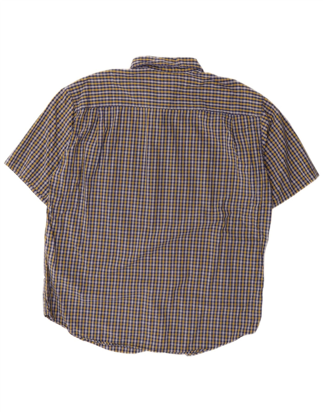 Dockers Mens Short Sleeve Shirt Large Blue Check Cotton