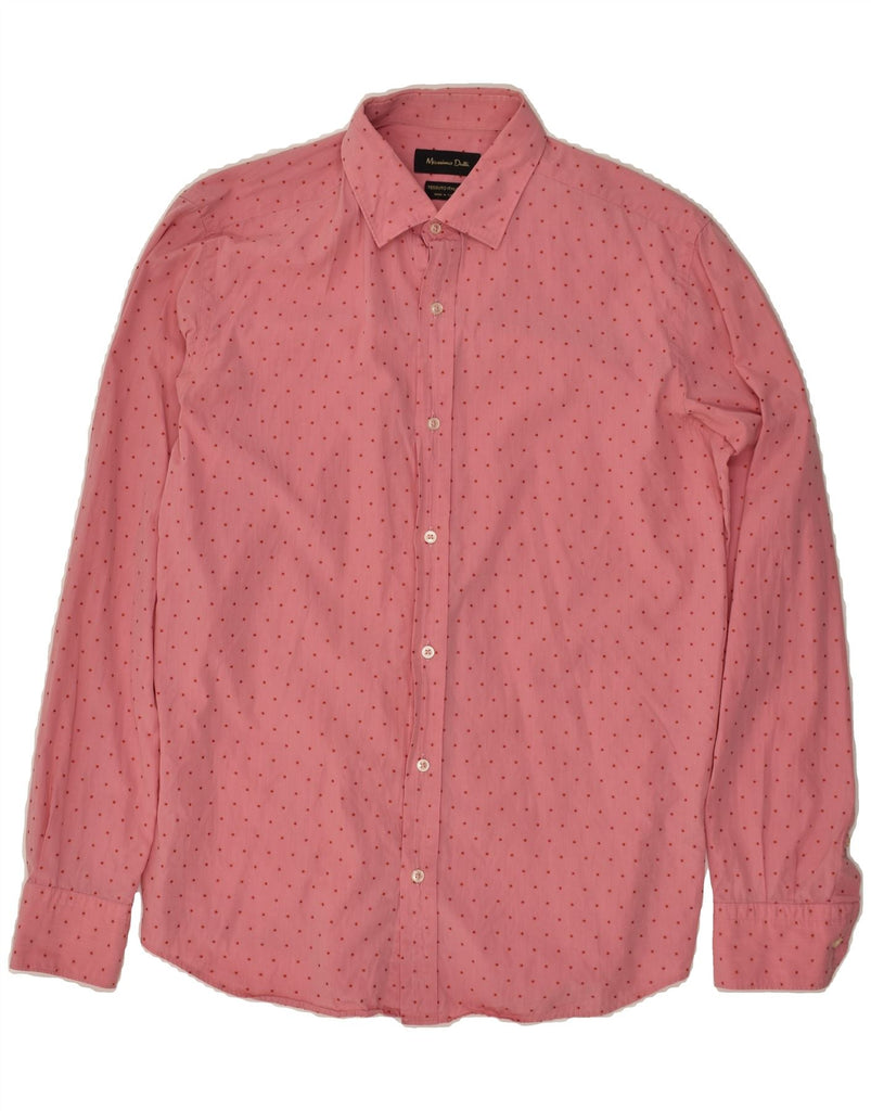 MASSIMO DUTTI Mens Shirt Medium Pink Spotted | Vintage Massimo Dutti | Thrift | Second-Hand Massimo Dutti | Used Clothing | Messina Hembry 