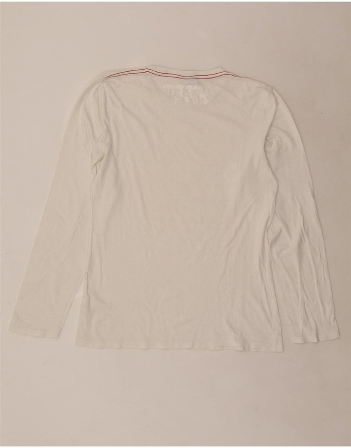 Wrangler Mens Graphic Top Long Sleeve Small Grey Cotton