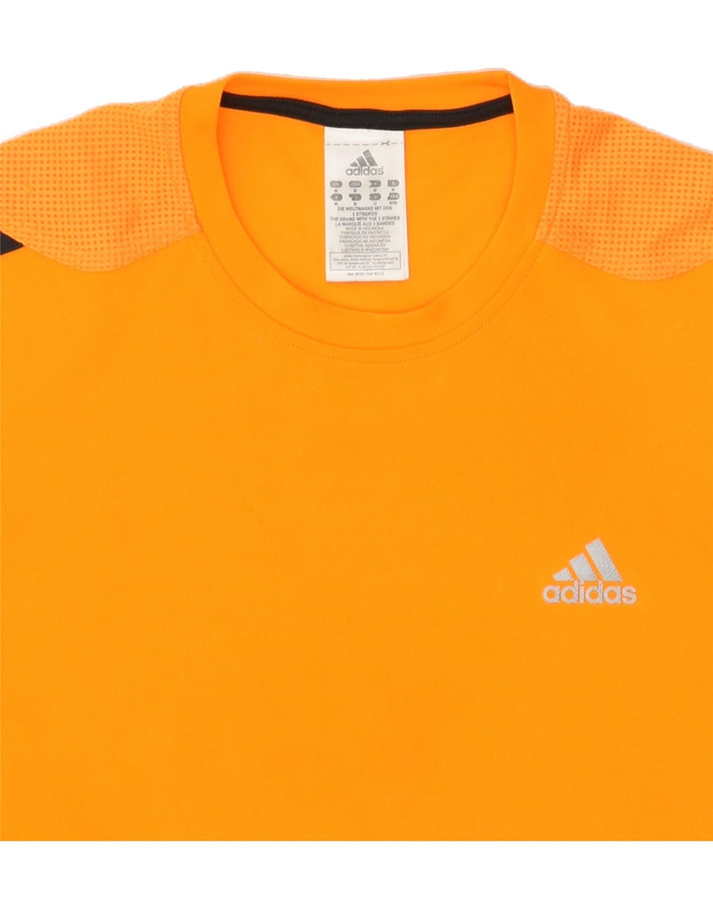 ADIDAS Womens T-Shirt Top UK 14 Medium Yellow Polyester | Vintage Adidas | Thrift | Second-Hand Adidas | Used Clothing | Messina Hembry 