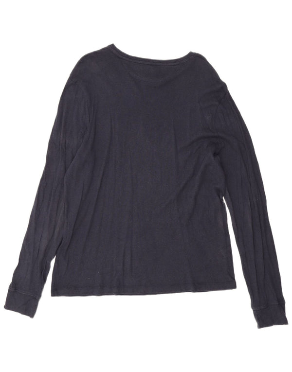 J. Crew Mens Top Long Sleeve XL Navy Blue Cotton