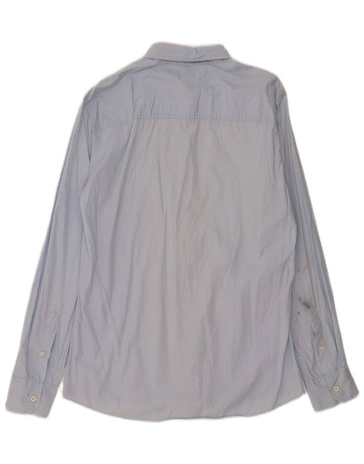 Benetton Mens Shirt Medium Blue