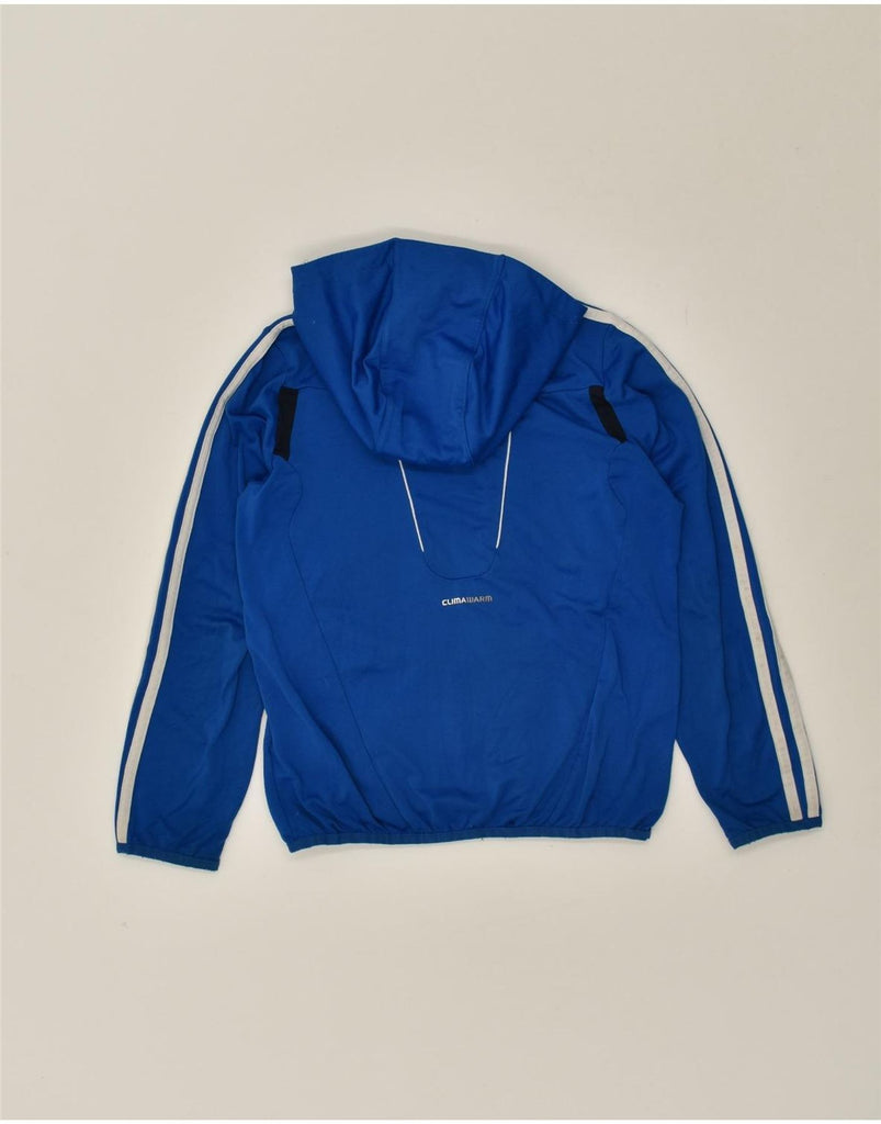 ADIDAS Boys Zip Hoodie Sweater 9-10 Years Blue Polyester | Vintage Adidas | Thrift | Second-Hand Adidas | Used Clothing | Messina Hembry 