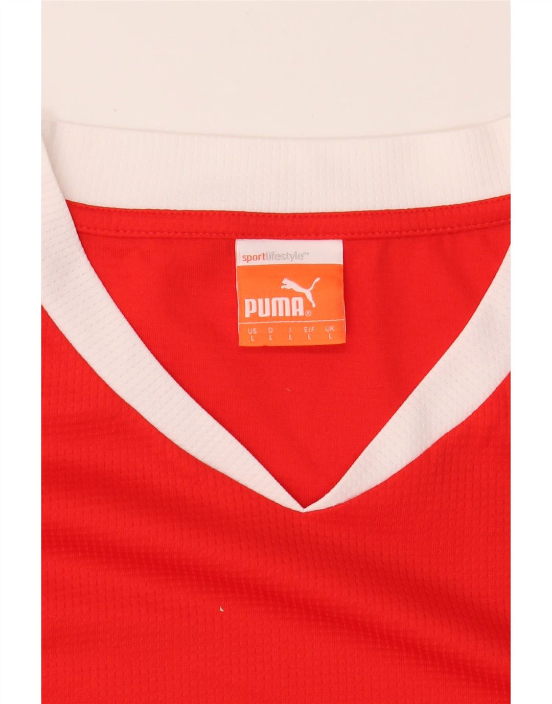 PUMA Mens T-Shirt Top Large Red Colourblock Vintage Puma and Second-Hand Puma from Messina Hembry 