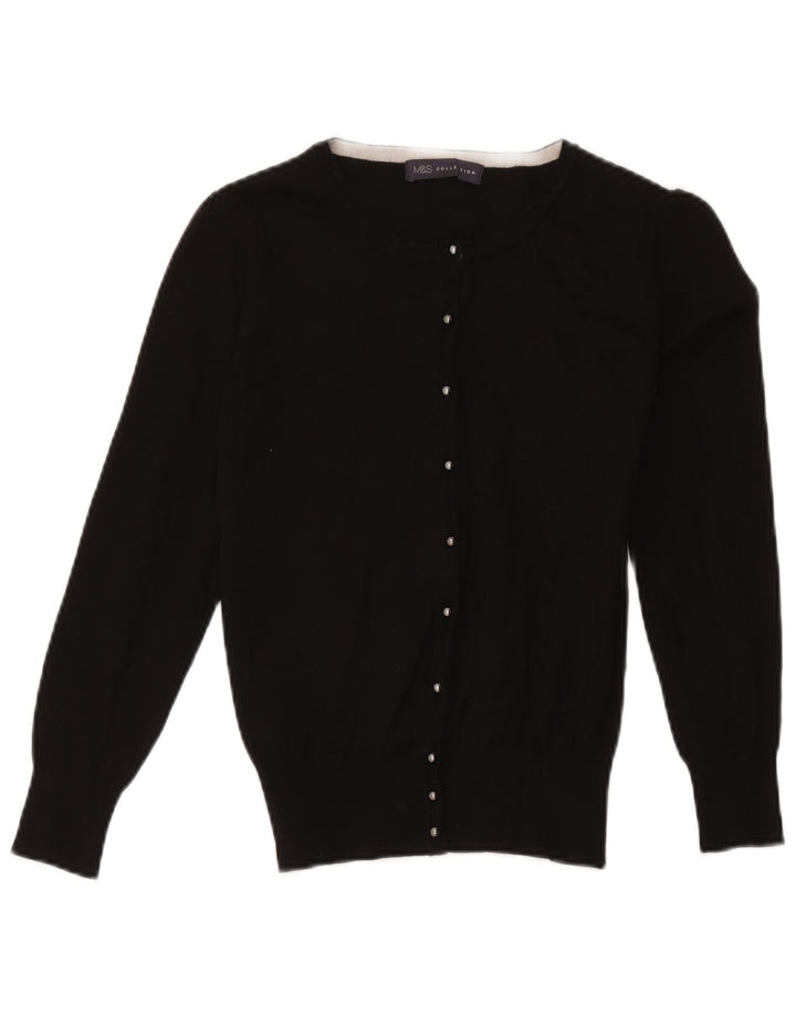 Marks & Spencer Womens Cardigan Sweater UK 10 Small Black