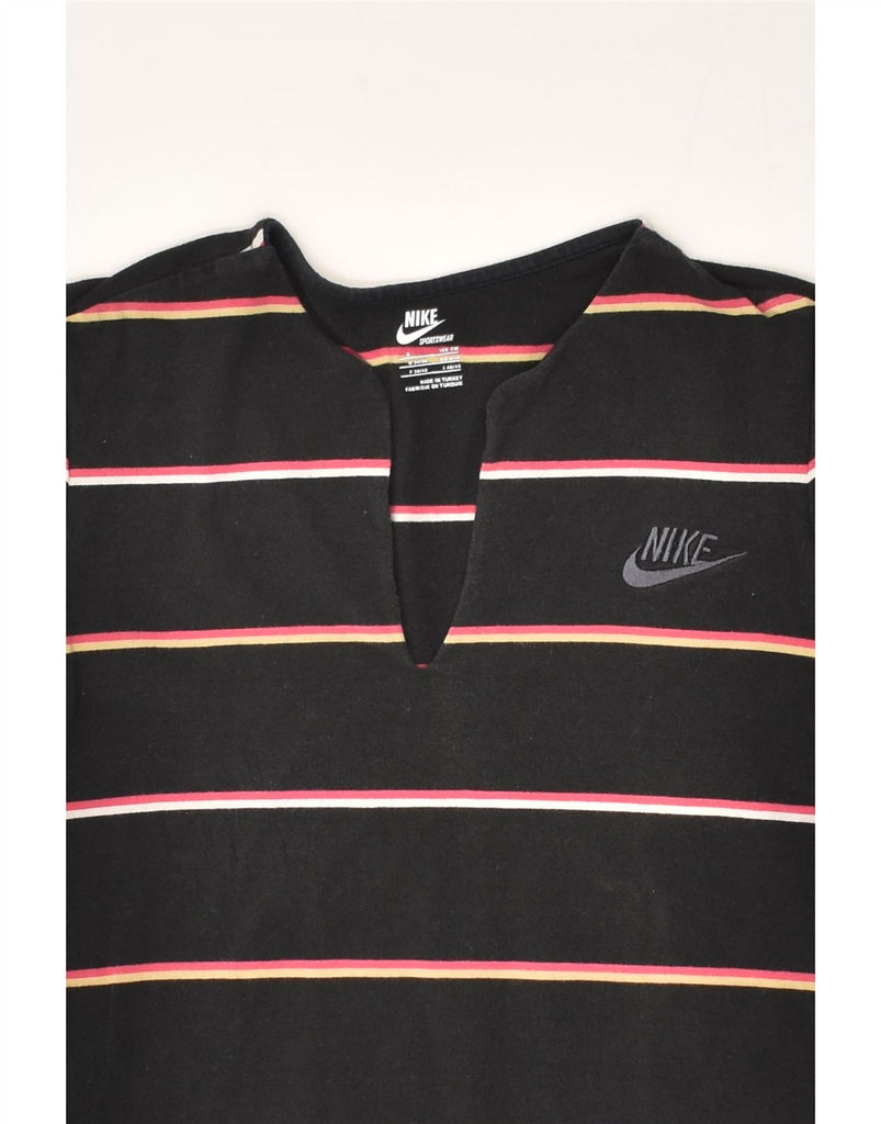 NIKE Womens T-Shirt Top UK 8 -10 Small Black Striped | Vintage Nike | Thrift | Second-Hand Nike | Used Clothing | Messina Hembry 