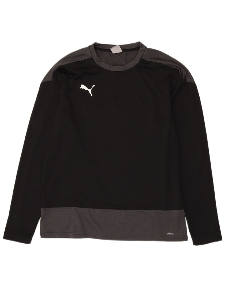 PUMA Mens Top Long Sleeve XL Black Colourblock Polyester