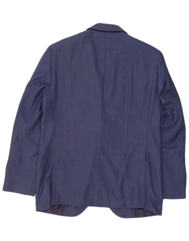 Hackett Mens 2 Button Blazer Jacket UK 42 XL Blue Wool