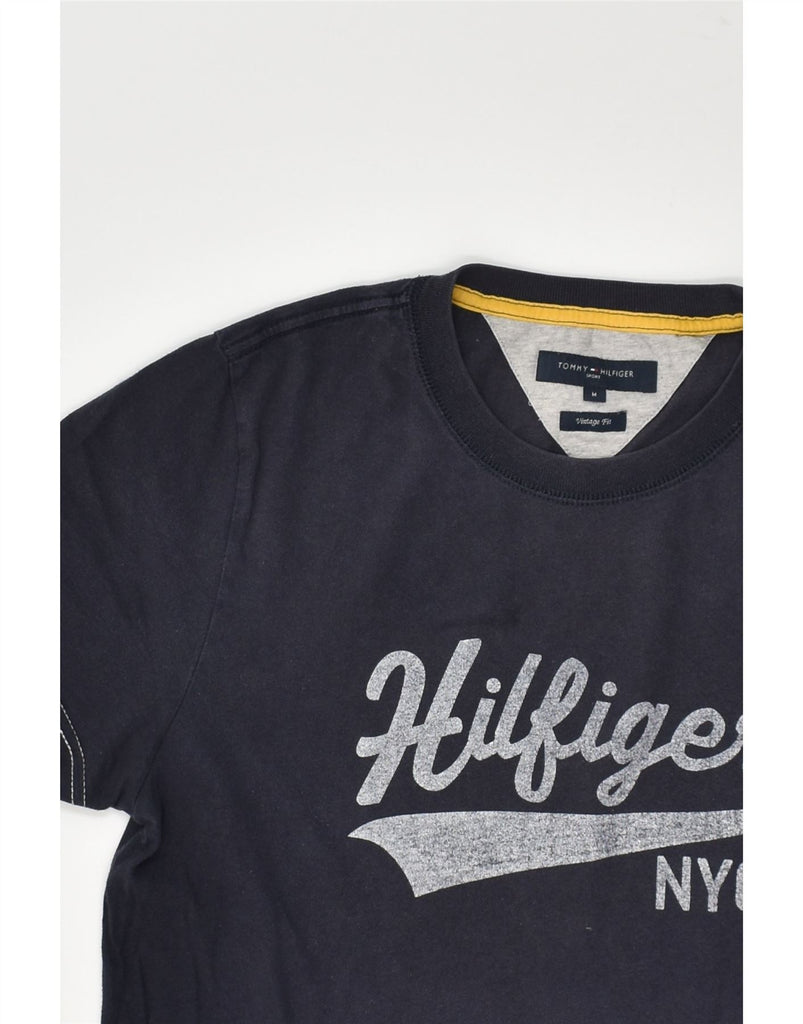 TOMMY HILFIGER Mens Vintage Fit Graphic T-Shirt Top Medium Navy Blue | Vintage Tommy Hilfiger | Thrift | Second-Hand Tommy Hilfiger | Used Clothing | Messina Hembry 