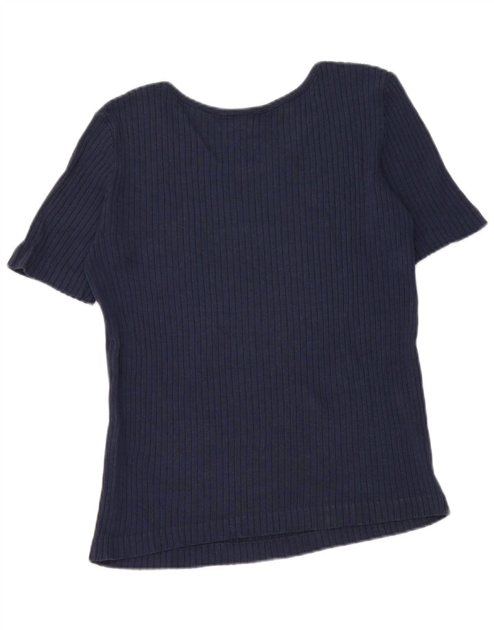 Benetton Womens T-Shirt Top UK 12 Medium Navy Blue
