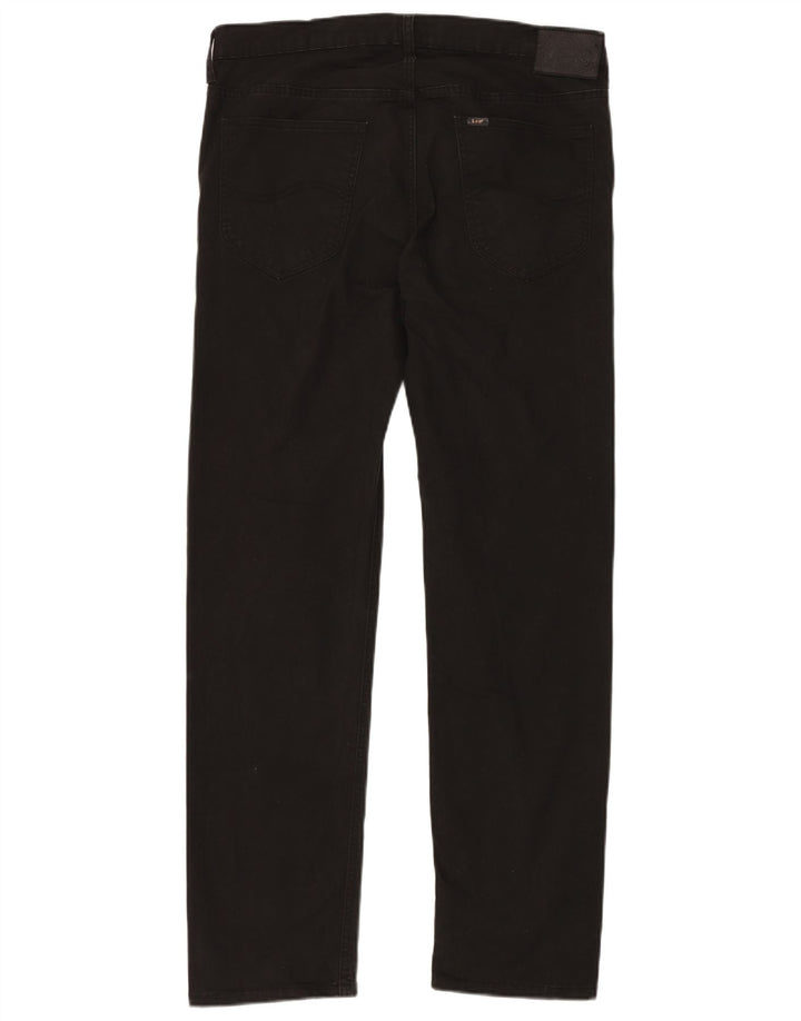 LEE Mens Daren Zip Fly Straight Casual Trousers W34 L32 Black Cotton