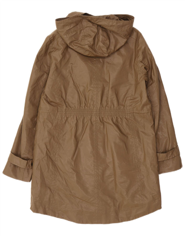 Massimo Dutti Womens Hooded Raincoat UK 14 Medium Brown