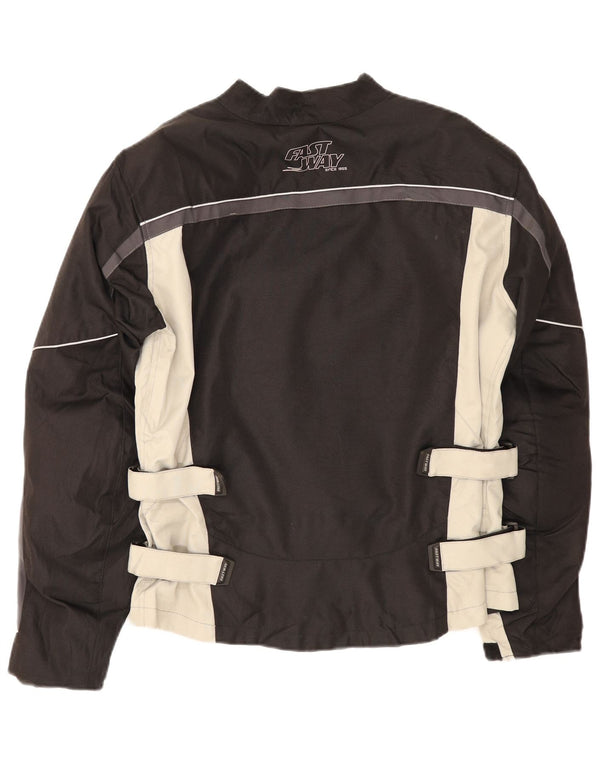 Fast Way Mens Racer Jacket UK 38 Medium Black Colourblock Polyester