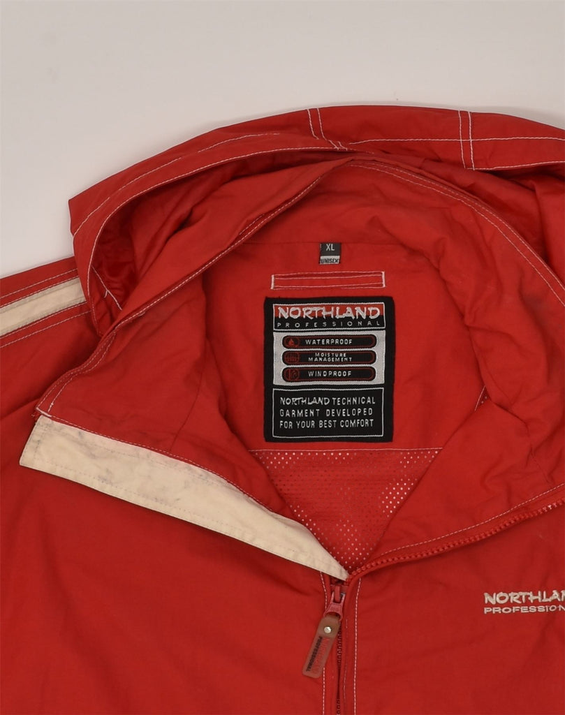 NORTHLAND Mens Hooded Rain Jacket UK 42 XL Red Polyester | Vintage Northland | Thrift | Second-Hand Northland | Used Clothing | Messina Hembry 