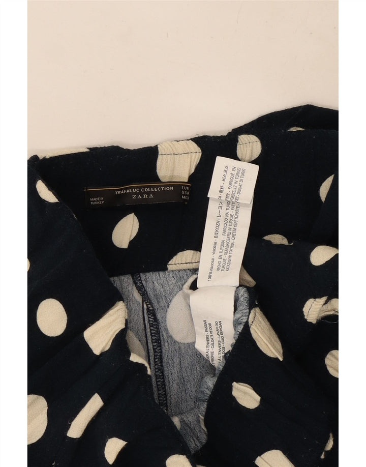 Zara Womens Casual Shorts Large W32  Black Polka Dot Viscose