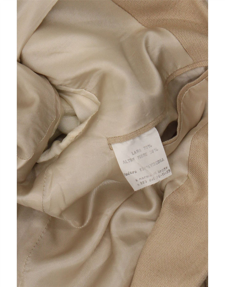 Vintage Mens Double Breasted Blazer Jacket UK 36 Small Brown Wool