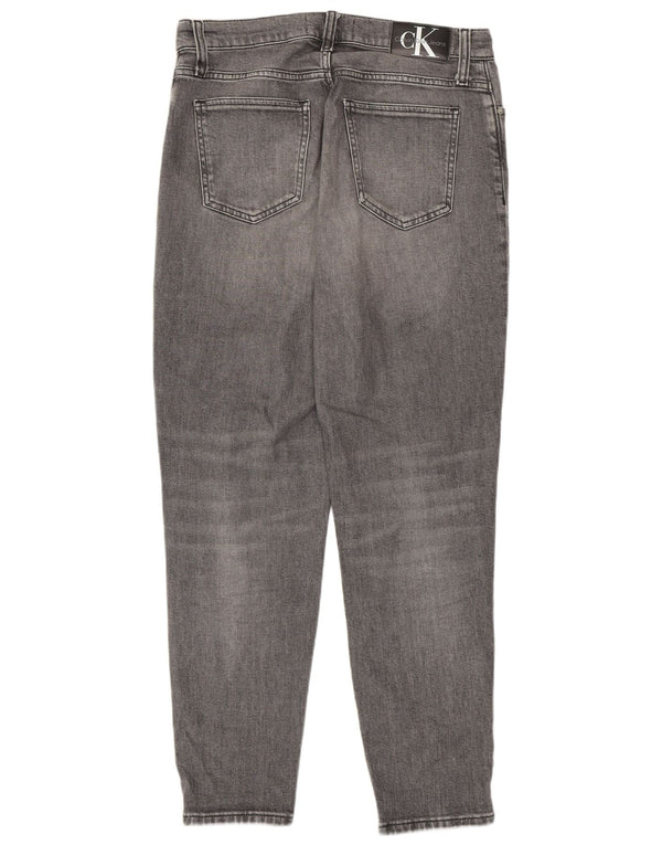 Calvin Klein Womens Mom High Rise Tapered Jeans W30 L28 Grey