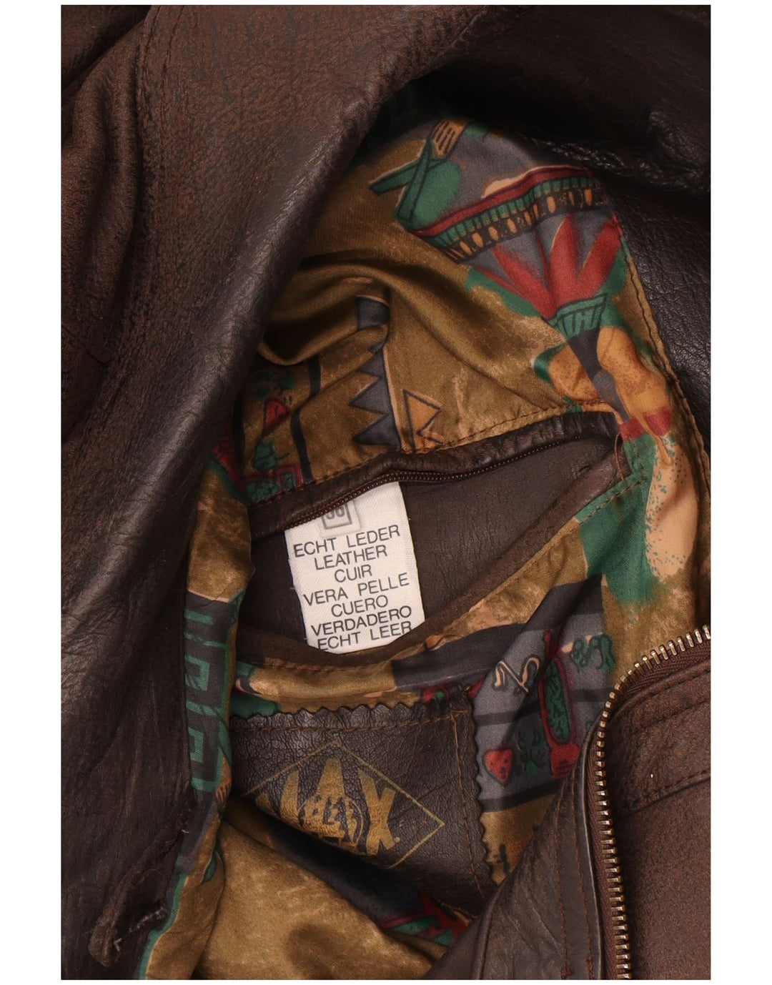 Vintage Mens Bomber Leather Jacket IT 56 3XL Brown Leather