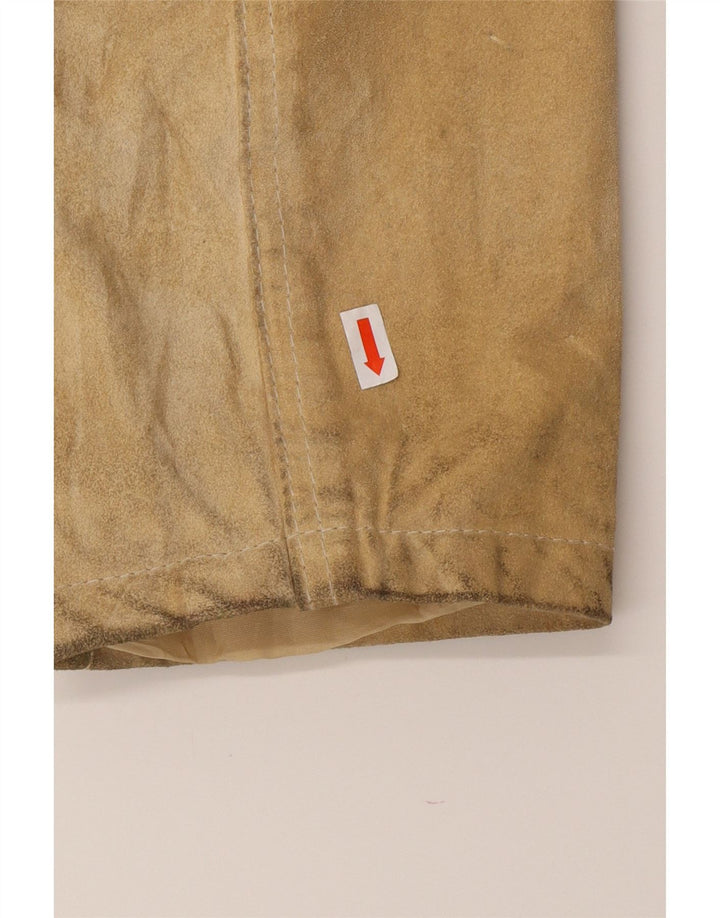 CONBIPEL Mens Suede Jacket UK 40 Large Beige Leather