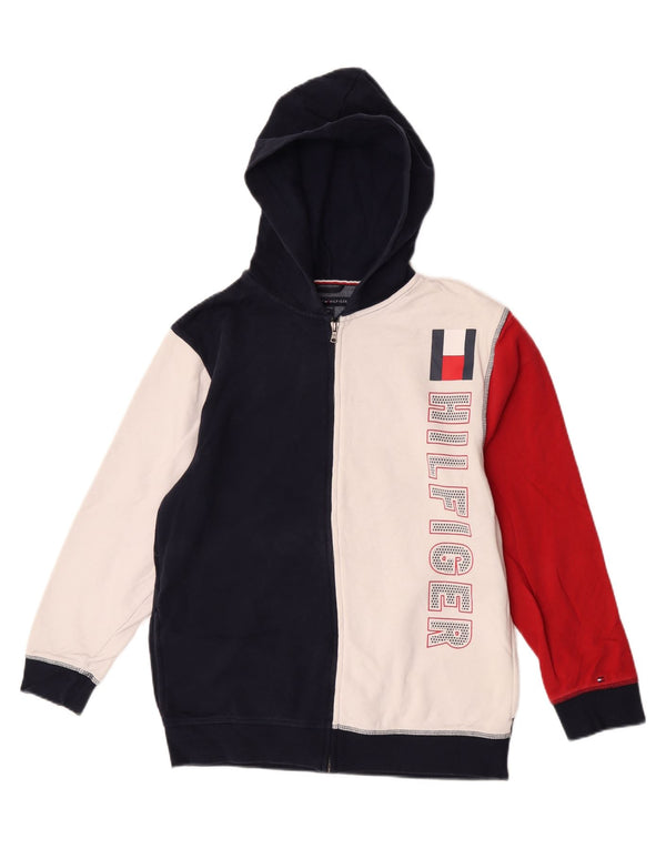 Tommy Hilfiger Boys Zip Hoodie Sweater 15-16 Years XL Multicoloured