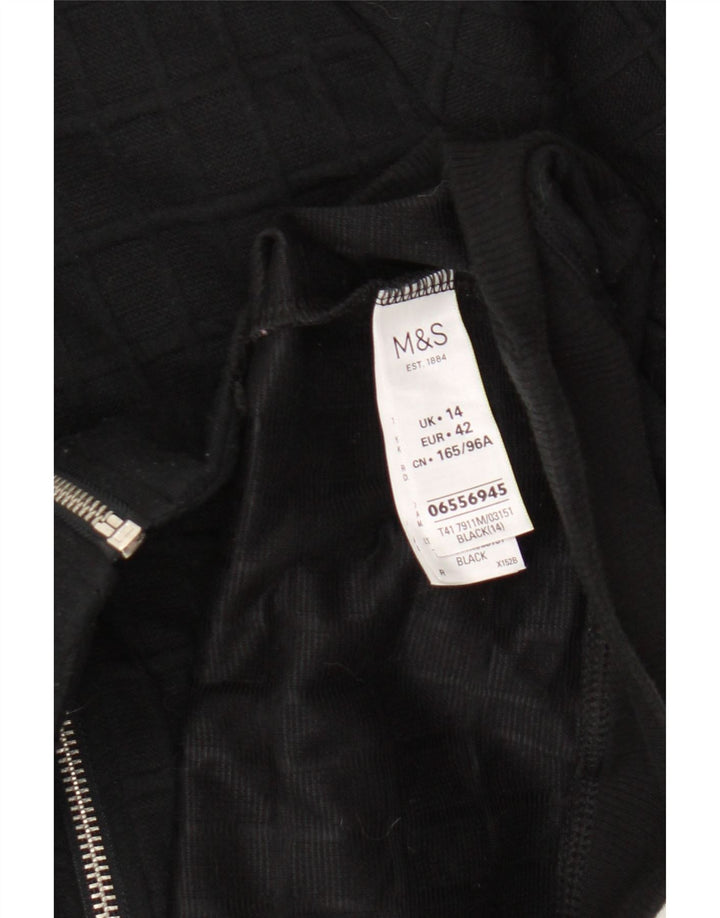 Marks & Spencer Womens Cardigan Sweater UK 14 Large Black Viscose