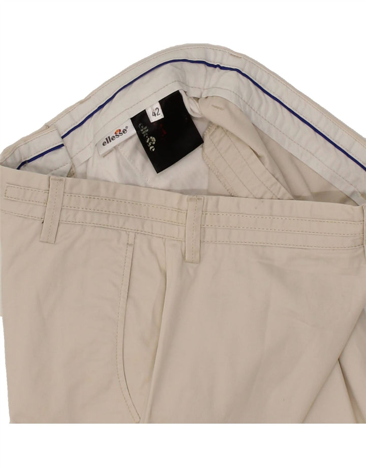 ELLESSE Womens Slim Chino Trousers IT 42 Medium W30 L25 Beige Vintage Ellesse and Second-Hand Ellesse from Messina Hembry 