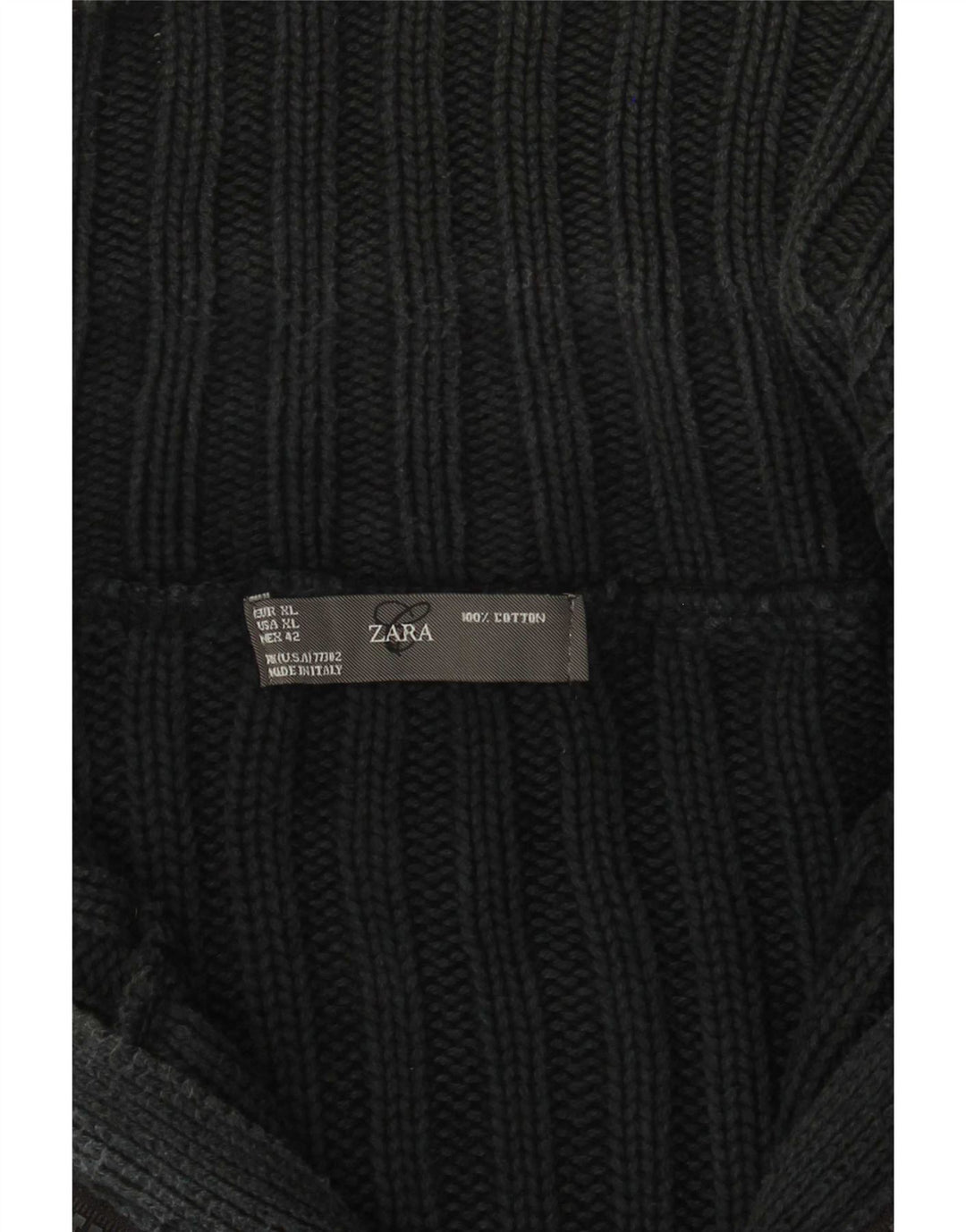 Zara Mens Cardigan Sweater XL Grey Cotton
