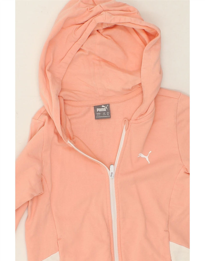 PUMA Boys Zip Hoodie Sweater 2-3 Years Pink Colourblock Cotton Vintage Puma and Second-Hand Puma from Messina Hembry 