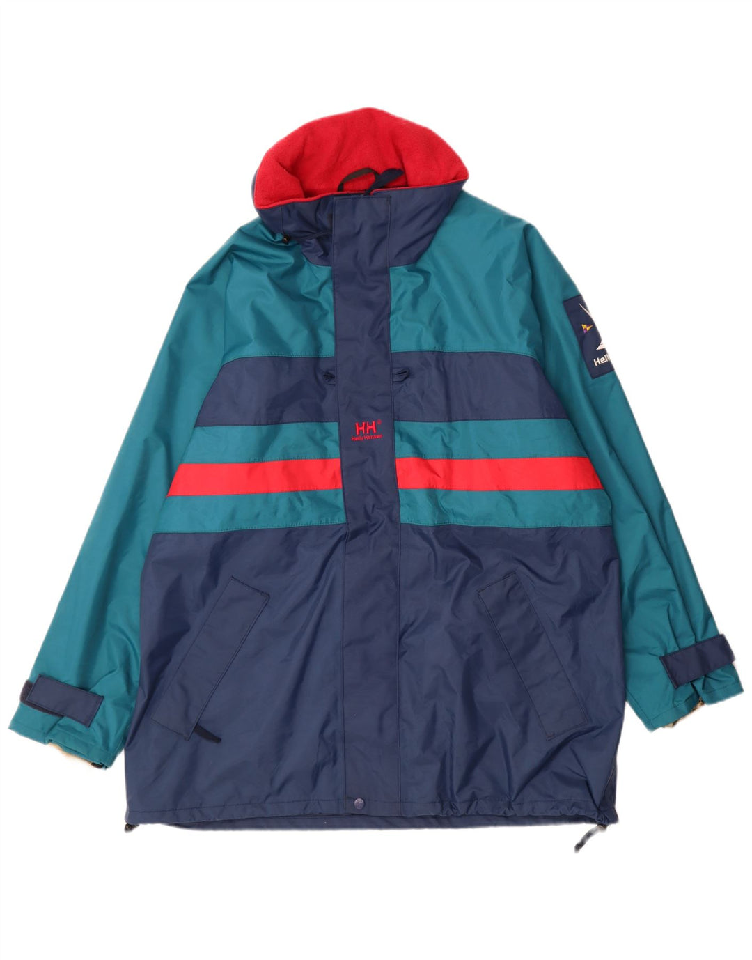 Helly Hansen Mens Rain Jacket UK 40 Large Navy Blue Colourblock Polyamide