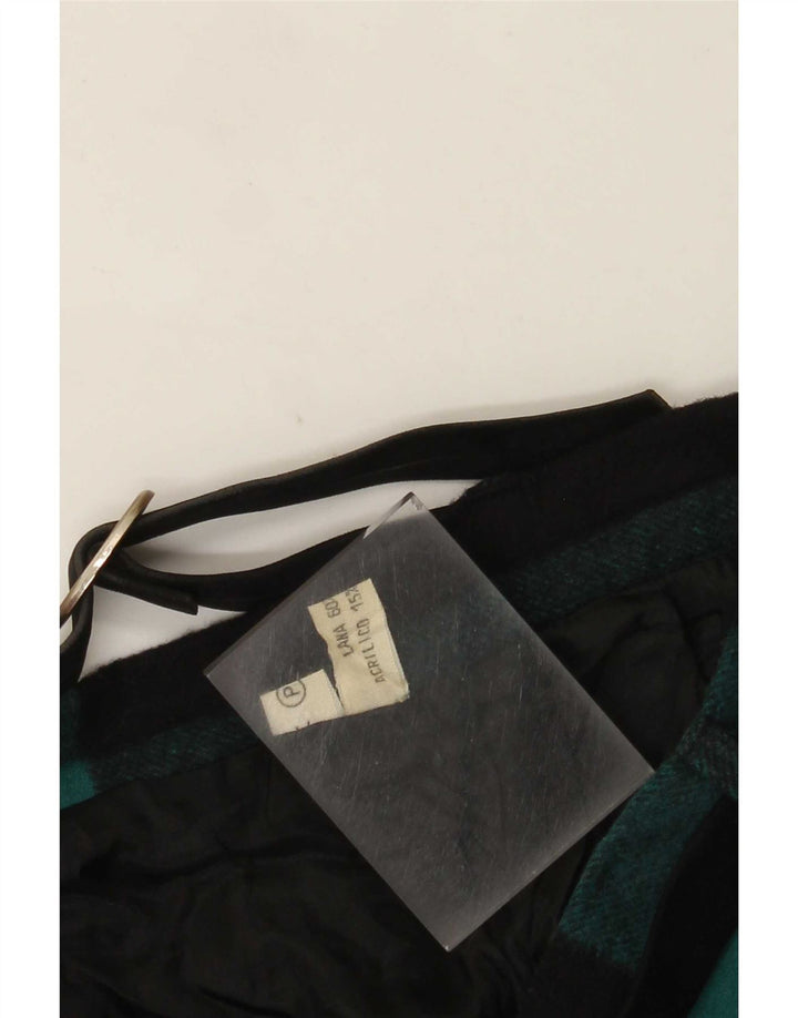 Vintage Womens Flared Skirt IT 42 Medium W26 Black Check Wool