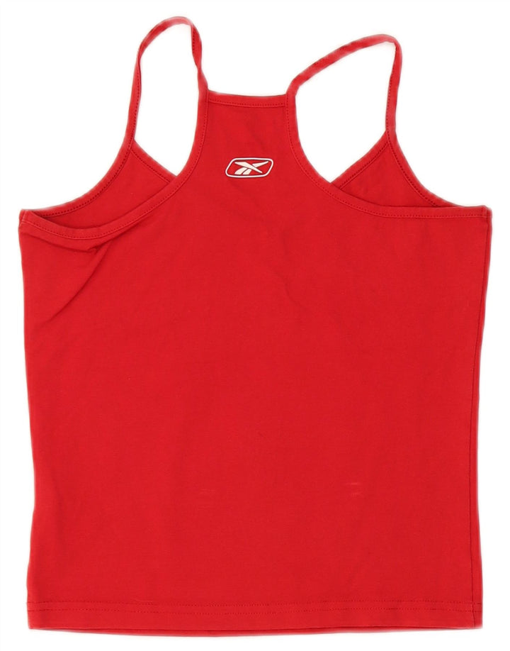 Reebok Womens Graphic Crop Cami Top UK 12 Medium Red Cotton