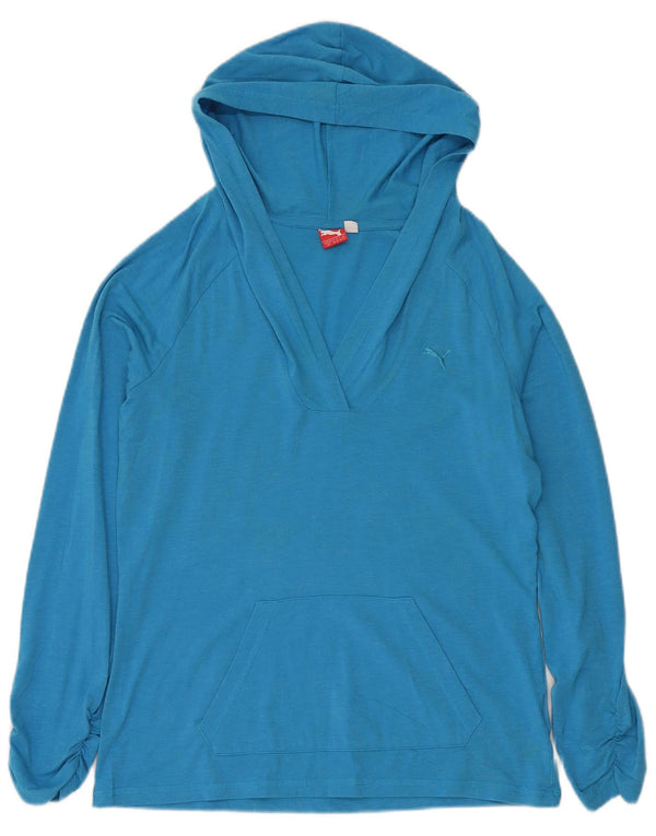 PUMA Womens Hooded Top Long Sleeve UK 14 Large Blue