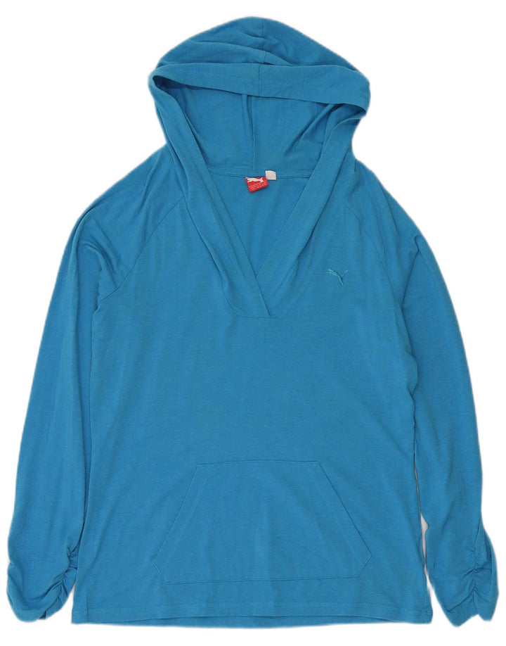 PUMA Womens Hooded Top Long Sleeve UK 14 Large Blue
