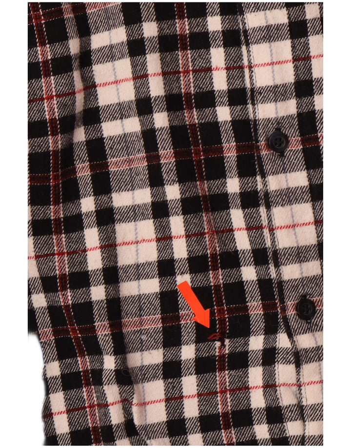 Jack Wills Mens Checked  Classic Fit Flannel Shirt XL Black Check Cotton