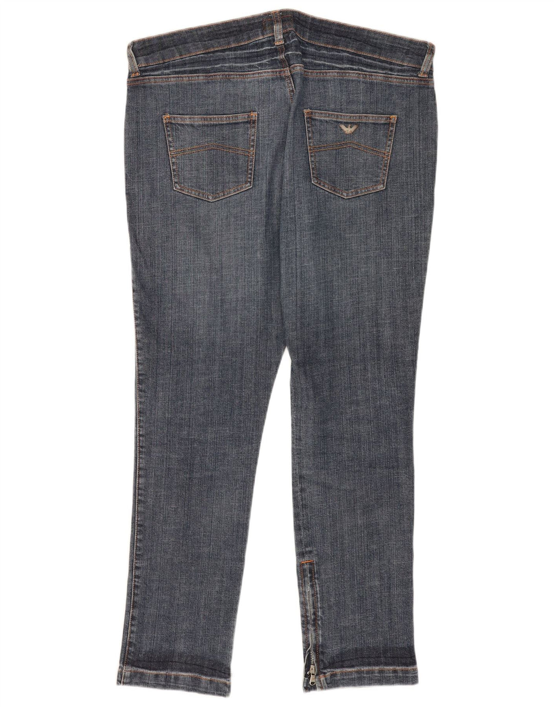 Armani Mens Casual Trousers W33 L30 Blue Cotton