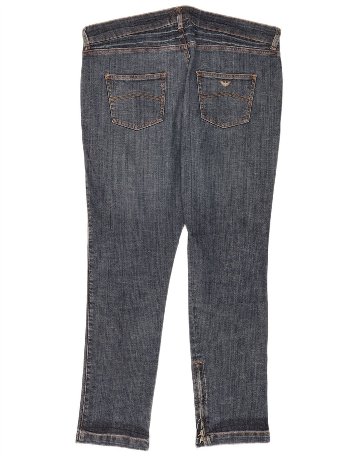 Armani Mens Casual Trousers W33 L30 Blue Cotton