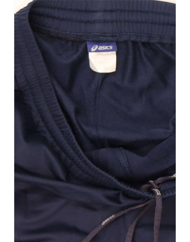 Asics Mens Tracksuit Trousers Medium Navy Blue Polyester