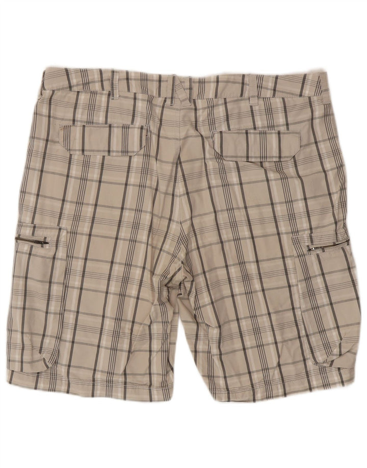 NIKE Mens Cargo Shorts W36 Large Beige Check