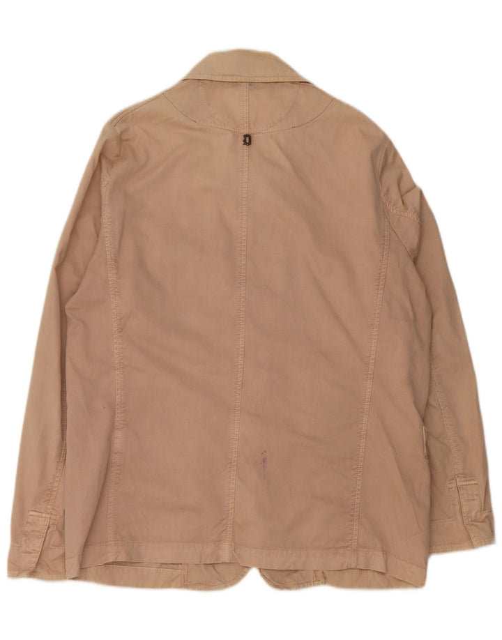 DONDUP Womens Bomber Jacket IT 52 2XL Beige Cotton