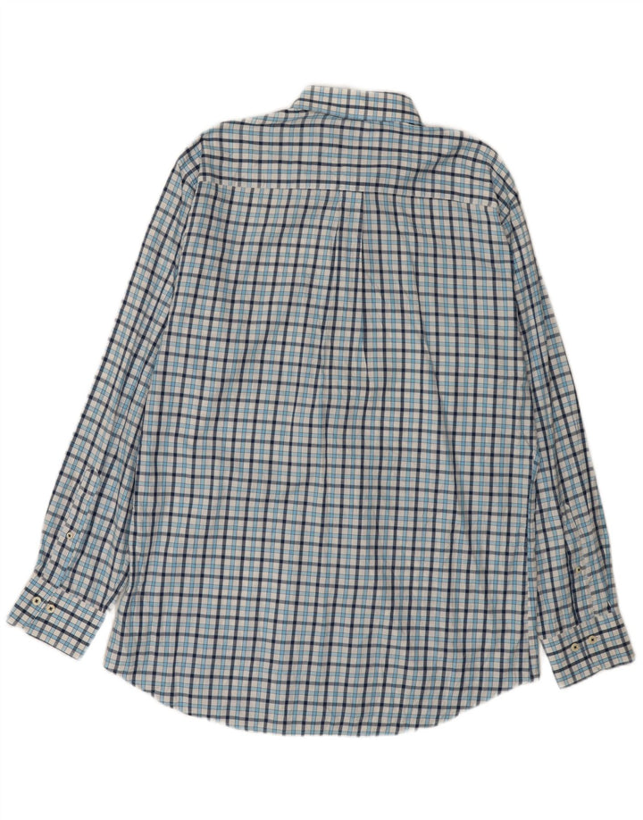 Peter Millar Mens Shirt Large Blue Check Cotton