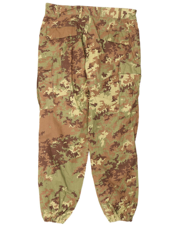 Vintage Mens Joggers Cargo Trousers IT 50 Large W34 L31 Khaki Camouflage
