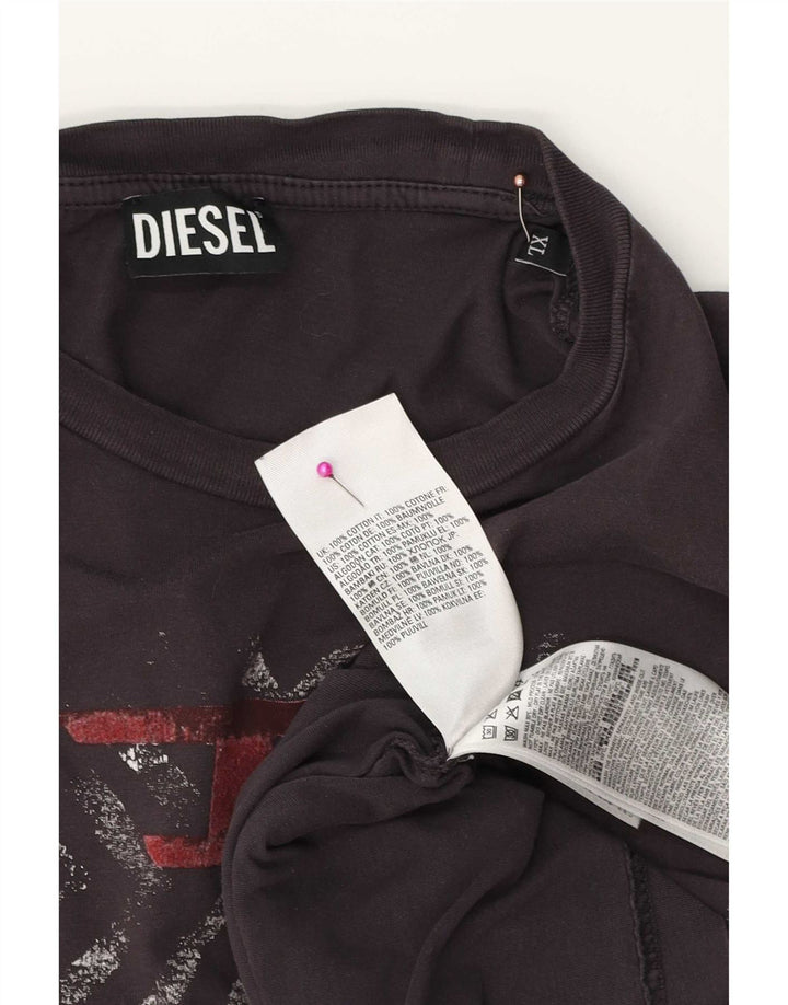 Diesel Mens T-Shirt Top XL Brown Cotton