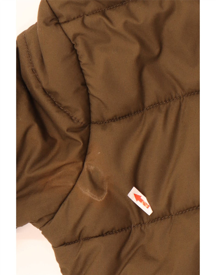 Superdry Mens Hooded Padded Jacket UK 38 Medium Khaki Polyester
