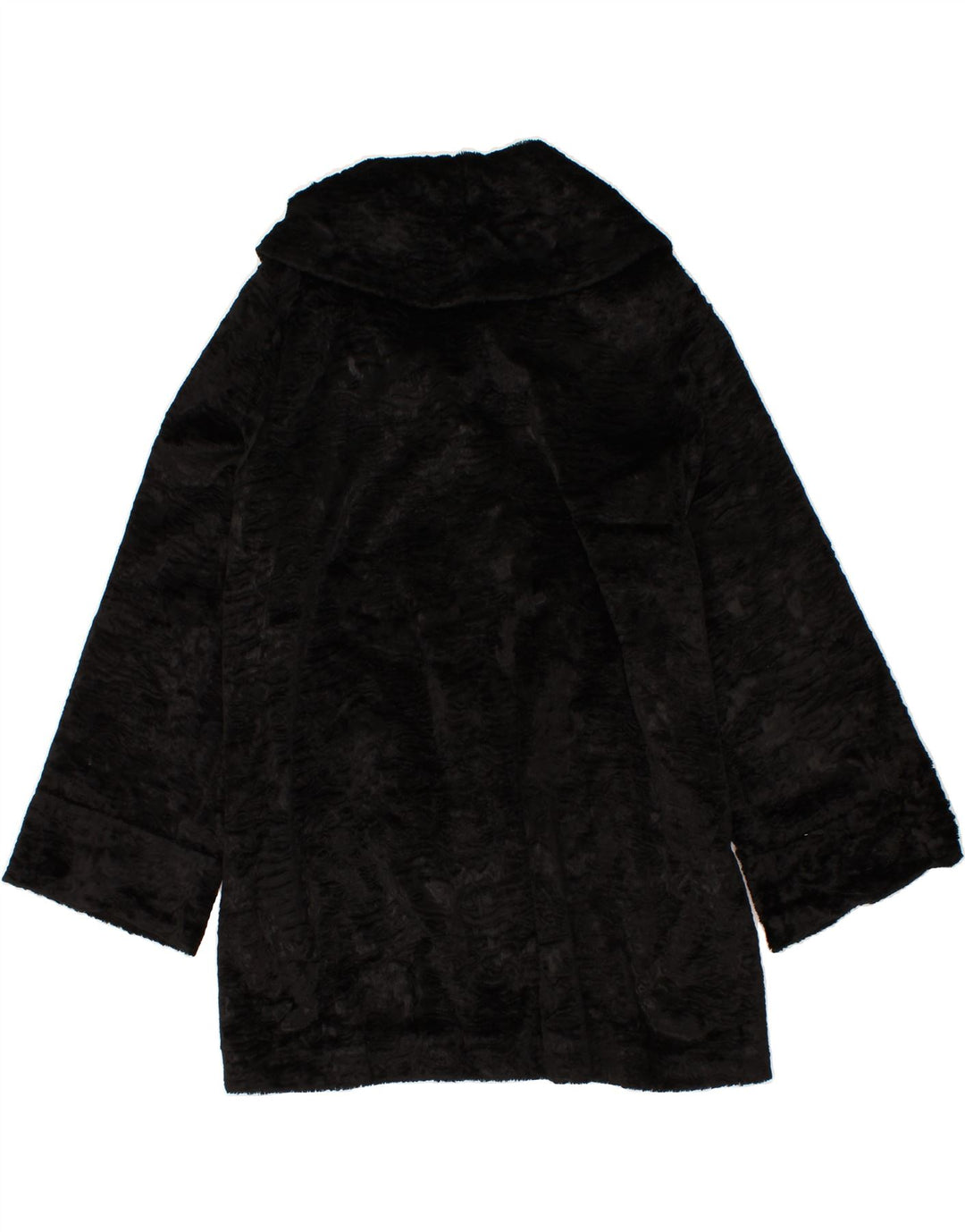 VINTAGE Womens Faux Fur Overcoat UK  12 Medium  Black Viscose Vintage Vintage and Second-Hand Vintage from Messina Hembry 